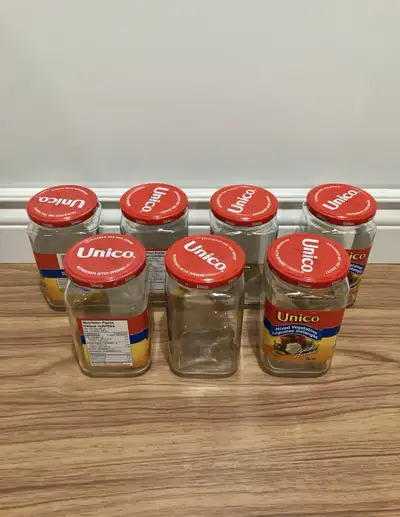 Lot of matching glass jars & lids, View more