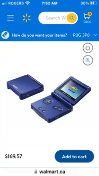 Cobalt Blue GameBoy Advance SP