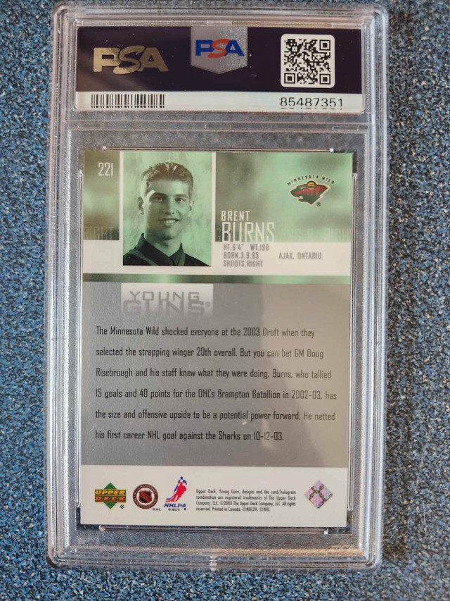 2003-04 Upper Deck BRENT BURNS Young Guns ROOKIE YEAR AUTO RC in Arts & Collectibles in Kawartha Lakes - Image 2