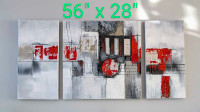 Peinture abstraite 56" x 28" (3 cadres)
