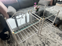 WHITE METAL NIGHT STANDS 