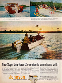 1958 Johnson’s New Super Sea-Horse 35 Original Ad 