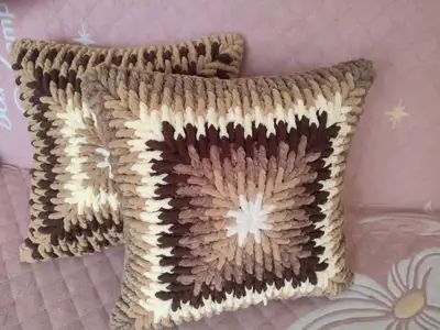 Handmade Crochet Pillow / Soft & Textured Home Decor, View more