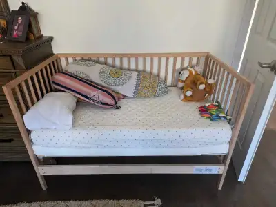 IKEA SNIGLAR Crib with two mattresses, View more