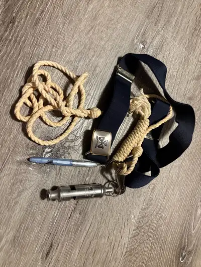 vintage girl guide belt/whistle, View more