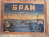 Vintage general store crate end-Span Pears