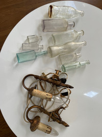 Antique bottles and lights