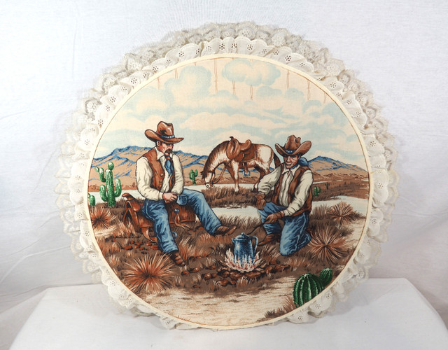 Three Dimensional Cowboy Wall Hanging 22" Round in Home Décor & Accents in St. Albert