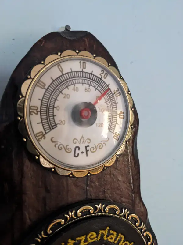 Vintage Switzerland Wall 3 ornate thermometer key holder in Arts & Collectibles in City of Toronto - Image 3