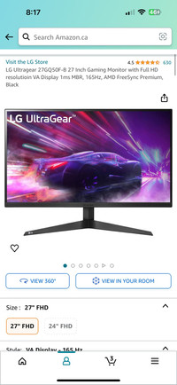 LG Ultragear 27GQ50F-B 27 Inch Gaming Monitor
