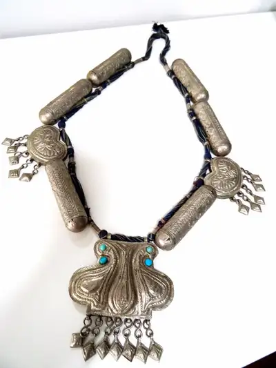 rabari EXOTIC necklace ETHNIC Rajasthan SILVER turquoise ANTIQUE, View more