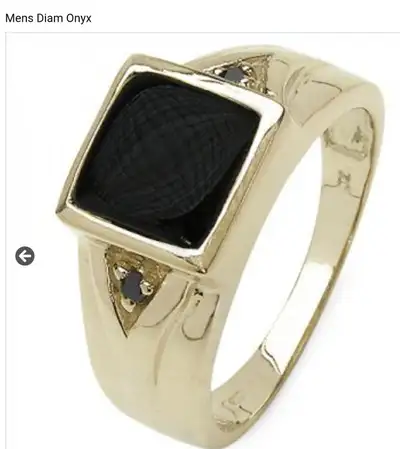 Men's Fancy Authentic Black Onyx & Black Diamond Ring Size 7 9, View more