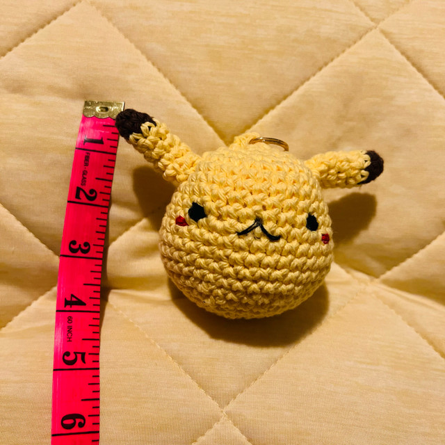 Handmade Crochet 4” Pikachu Keychain in Toys & Games in Guelph - Image 4