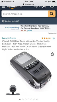 i-Tentek B40D Dual Camera Capacitor Version Stealth Dash Cam 