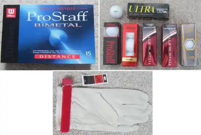 Assortment of New Golf Balls & Left-Handed Golf Glove, View more