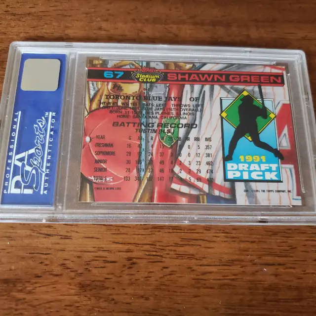 Toronto Blue Jays Shawn Green PSA Mint 9 Topps Card 199263848994916097122