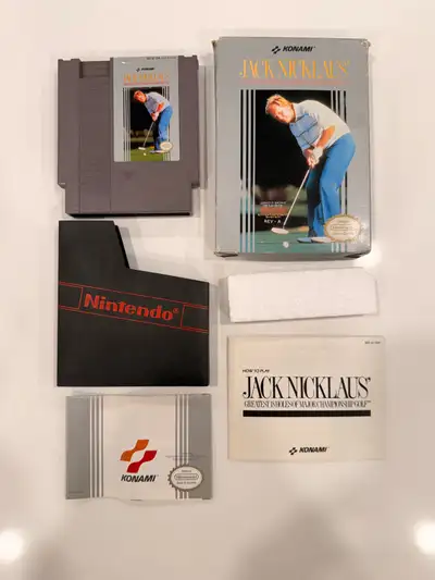 Konami Jack Nicklaus Golf NES Game Complete Box Manual, View more