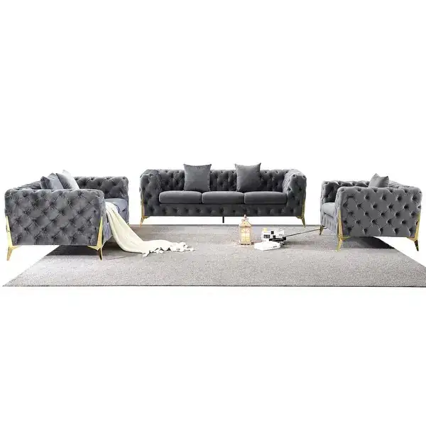 Velvet Chesterfield Sofa Set in Couches & Futons in Markham / York Region - Image 3
