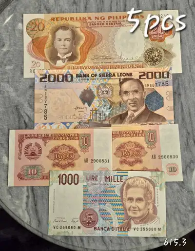 5 pcs mixte. Neufs, billets du monde. World banknotes unc lot , View more