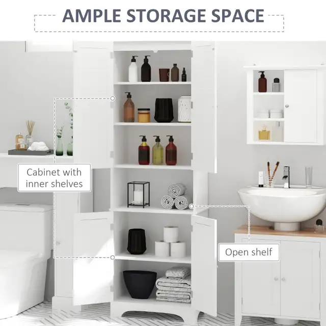 72" Tall Bathroom Storage Cabinet, Slim Bathroom Cabinet  in Storage & Organization in Markham / York Region - Image 6