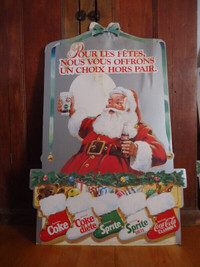 2 Affiches vintage carton Publicité Père Noël Cca-Cola Coke 1970