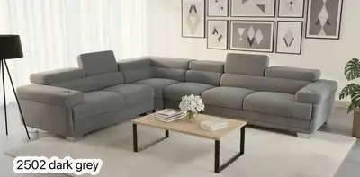 Grey Sectional Sofa with Adjustable Headrest Now on Sale , View more