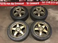 JDM NISMO LM GT4 BRONZE 17 INCH WHEELS FOR SALE MAGS 5X114.3