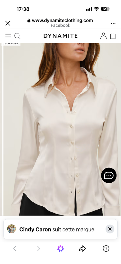 Dynamite Satin Button-Down Shirt, View more