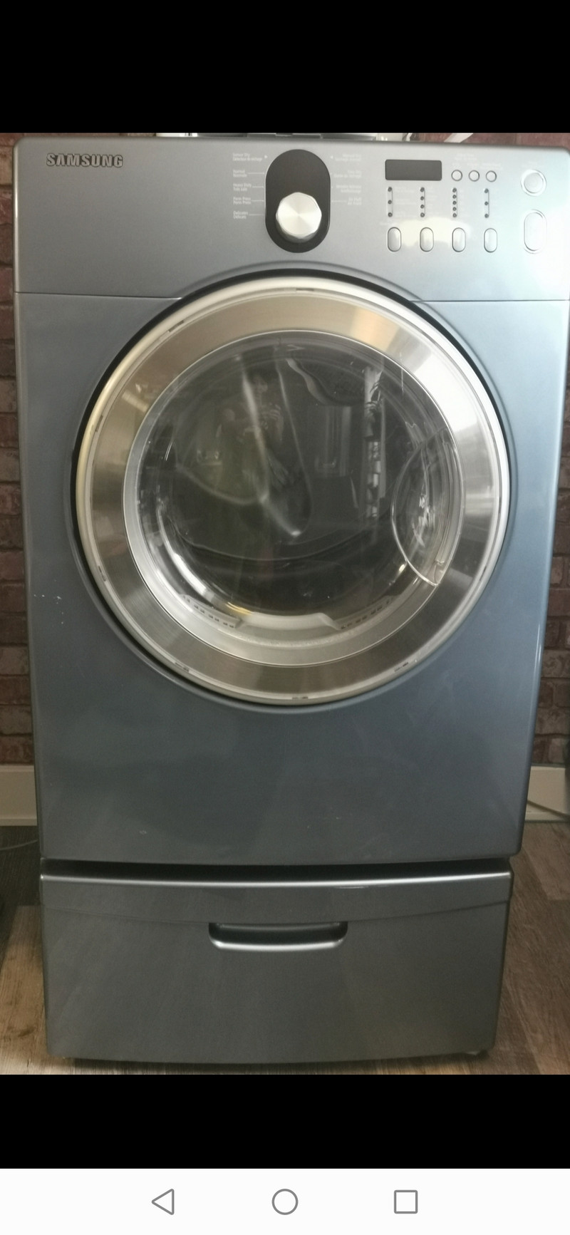 Samsung 27 Inch Electric Dryer with Pedestal Both 199 Washers