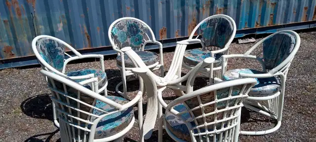 Handmade 6 Chairs with Glass table  in Dining Tables & Sets in Cape Breton - Image 3