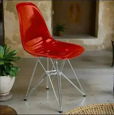 New set of two dining chairs, chrome base, View more