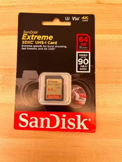 SanDisk 64GB Extreme SDXC UHS-I Memory Card, View more