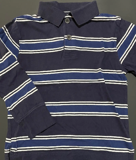 TCP - Boy Size XS/4 Blue Striped Rugby Shirt in Clothing - 4T in Oakville / Halton Region - Image 2