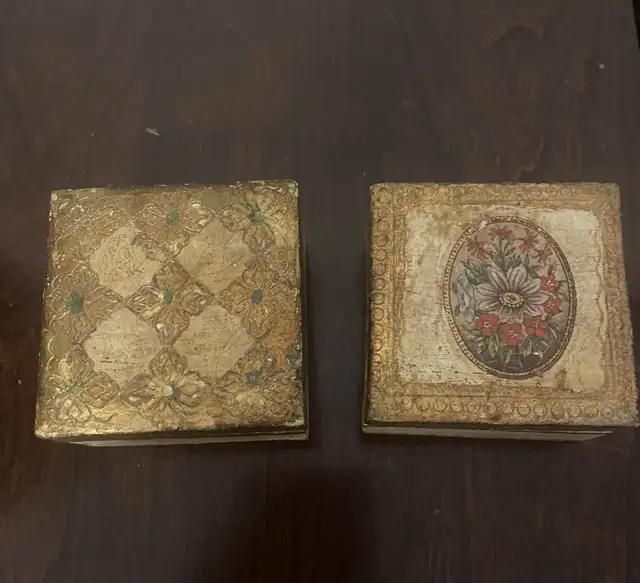 3 small vintage Florentine wooden boxes. in Arts & Collectibles in Markham / York Region - Image 7