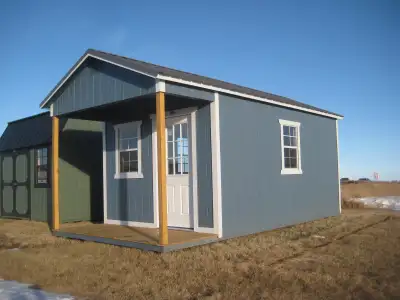 SALE 10% OFF! BRAND NEW 10x20 Cabin/Shed Front deck/porch, walk in door and three windows. Awesome g...