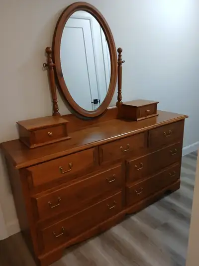 SOLID PINE DRESSER WITH MIRROR, View more