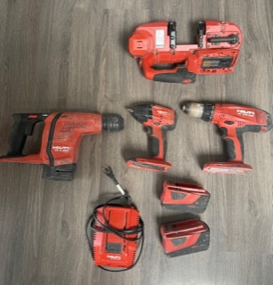 Hilti Cordless Lot #1 - charger, drill, batteries, hammerdrill for sale  
