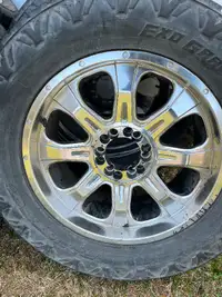 20” rims with tires and sensors  fits on new f150 and chevy/gmc