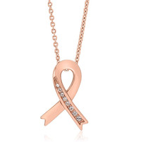 NIC & SYD Ribbon Pendant Rose Gold-Crystals-NEW w Tag