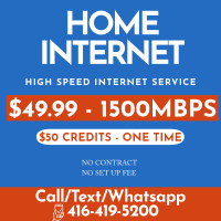BEST HOME INTERNET OFFER - HIGH SPEED, NO CONTRACT. $50 CREDITS