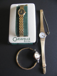 Vntg Antique Bulova Wristwatch 3 Styles 1 Working Diamond Accent