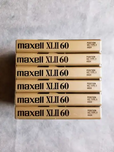 6 Pack Factory Sealed XL-II Type 2 High Bias 60min MAXELL Tapes
