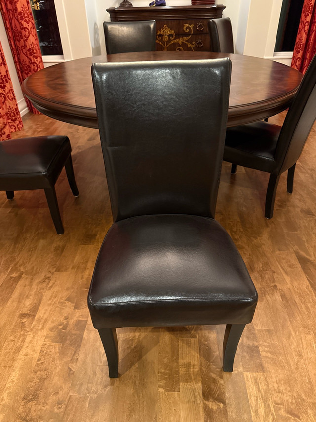 dark brown “leather” chairs five in Dining Tables & Sets in Calgary