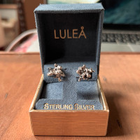 Vintage Silver Nugget Stud Earrings