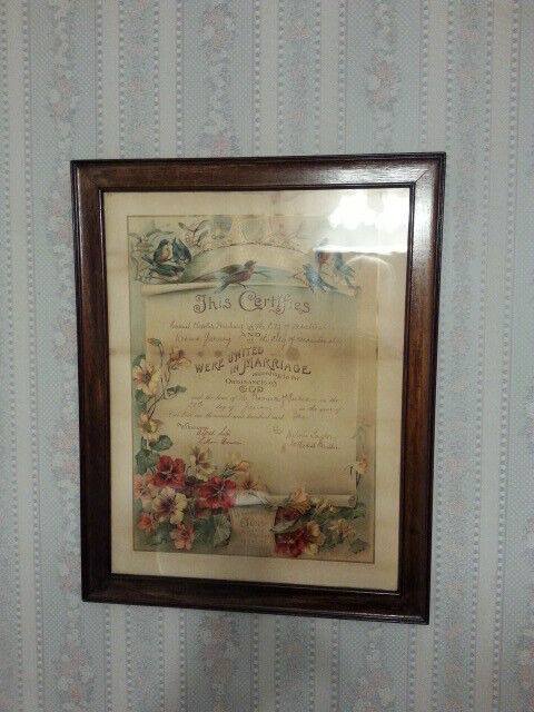 ANTIQUE MARRIAGE CERTIFICATE - DATED JUNE 20 1902! in Arts & Collectibles in Bedford
