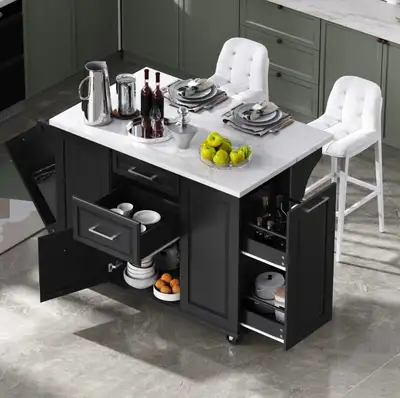 Kitchen Island with Marble Top, View more