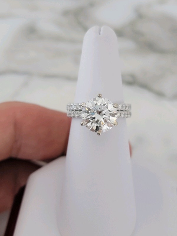 4.78ct Diamond Moissanite Engagement Ring Set Jewellery & Watches