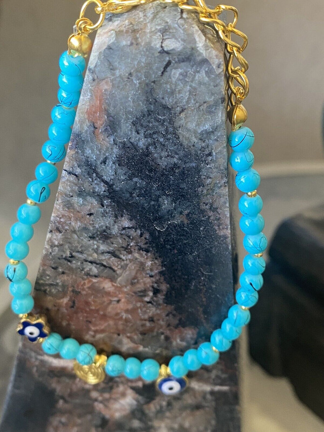 Protection&LifeSymbols!4mmTurquoiseStoneBeadedEvilEyeBracelet❤️ in Arts & Collectibles in City of Toronto - Image 3