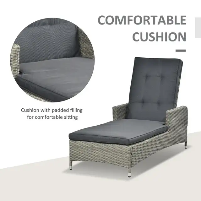 Patio PE Rattan Wicker Chaise Lounge Chair Outdoor 5-Position in Patio & Garden Furniture in Markham / York Region - Image 5