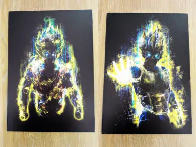 Dragonball Goku + Vegeta Displate Metal Wall Art, View more